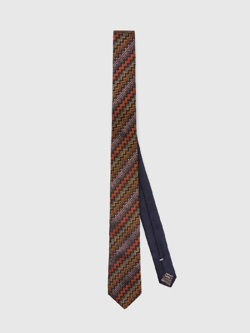 Missoni Cravatta in seta con motivo zig zag Fino Al -60%