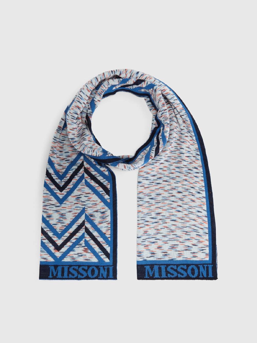 Missoni Sciarpa in cotone con multilavorazione e logo Prezzo Ridotto