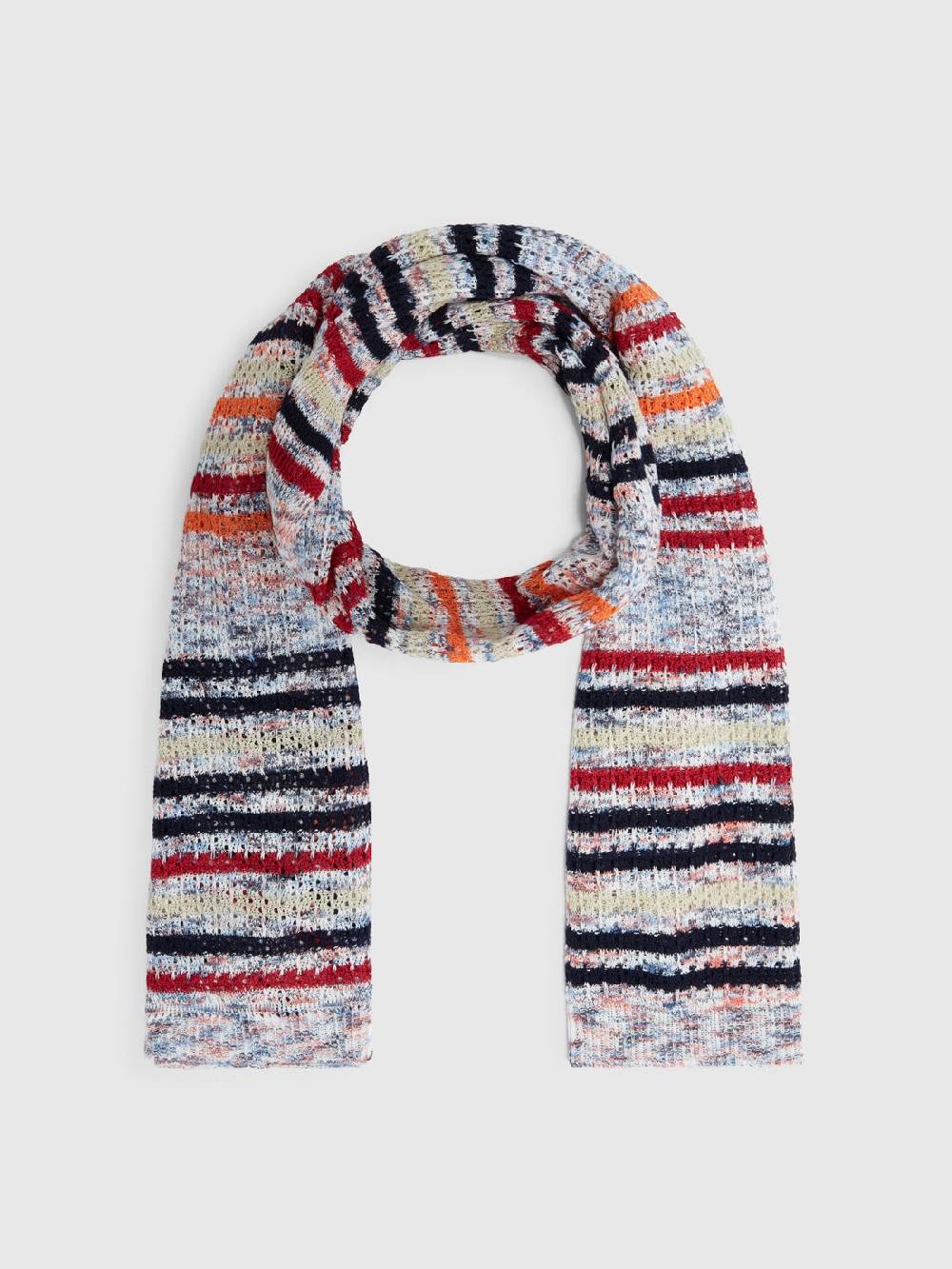 Missoni Sciarpa in cotone fiammato con motivo a righe Novità
