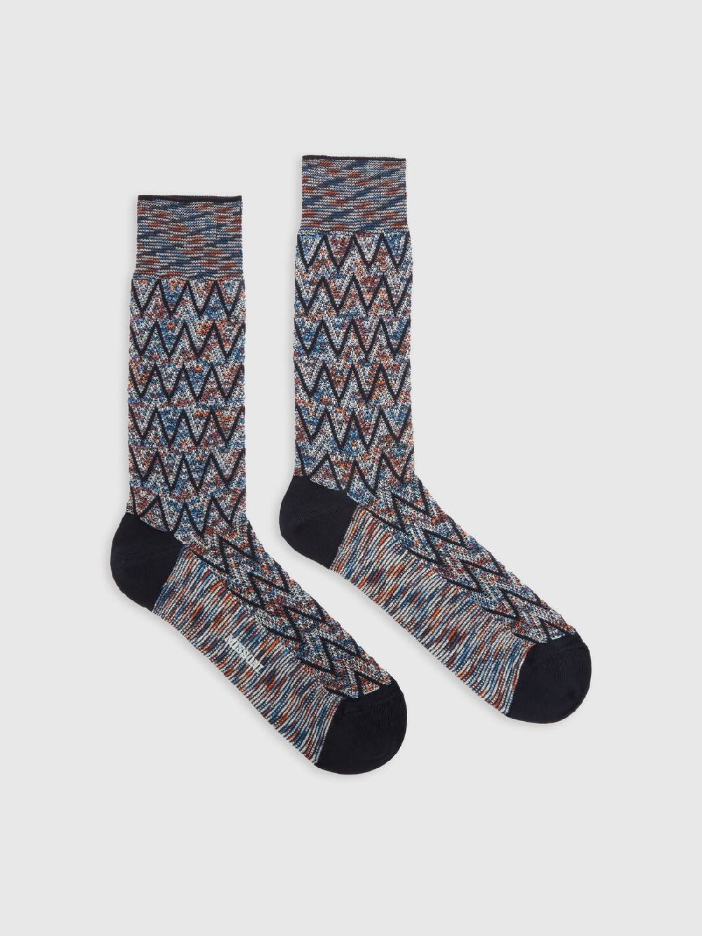 Missoni Calzini corti in misto cotone zig zag Vendita Economica