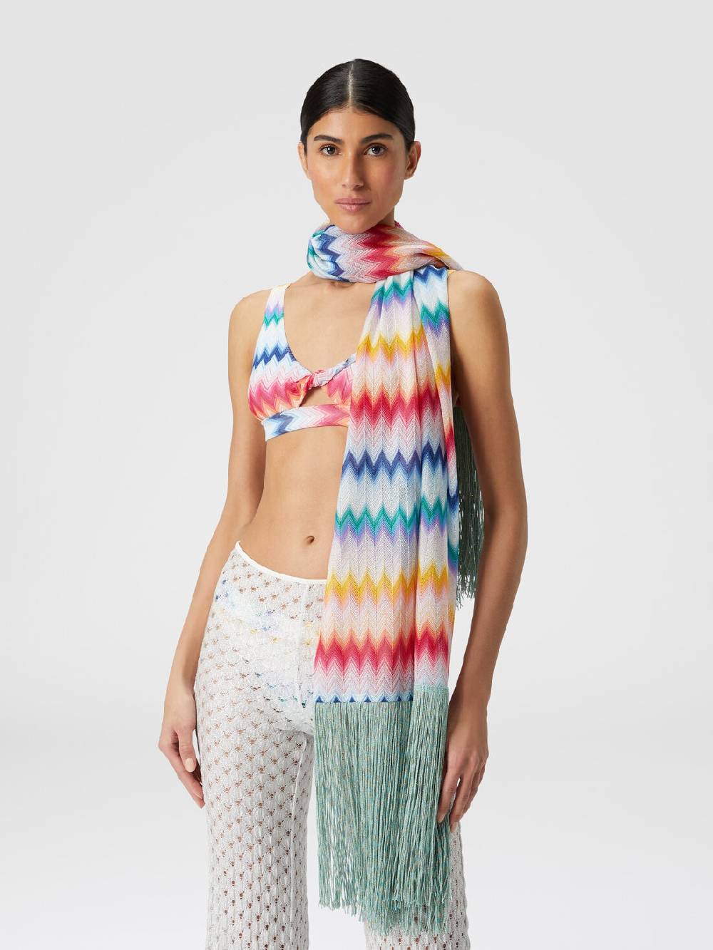 Missoni Stola in viscosa chevron con lamé Moda