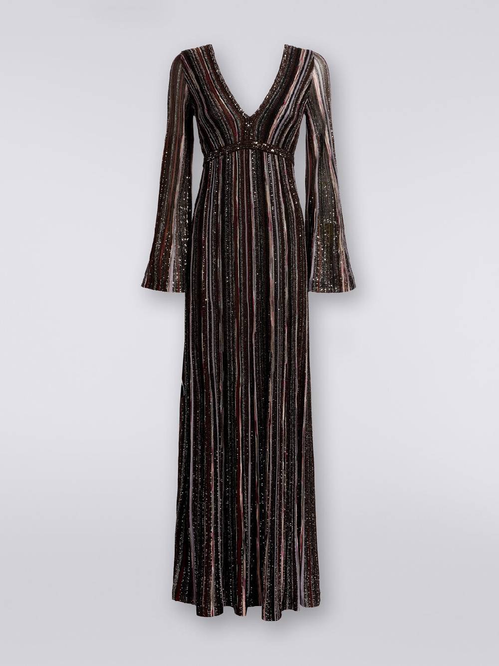 Missoni Abito lungo a righe verticali in misto viscosa con paillettes Spedizione gratuita