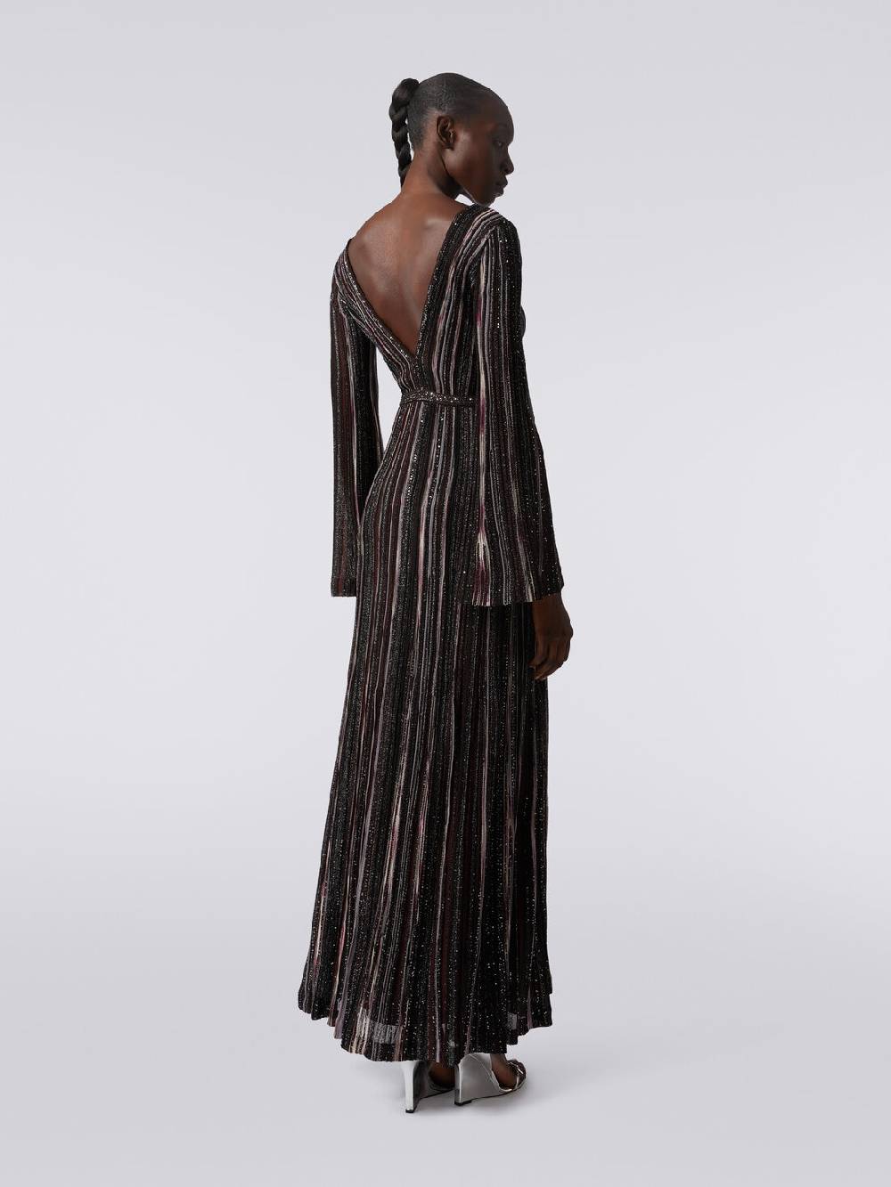Missoni Abito lungo a righe verticali in misto viscosa con paillettes Spedizione gratuita