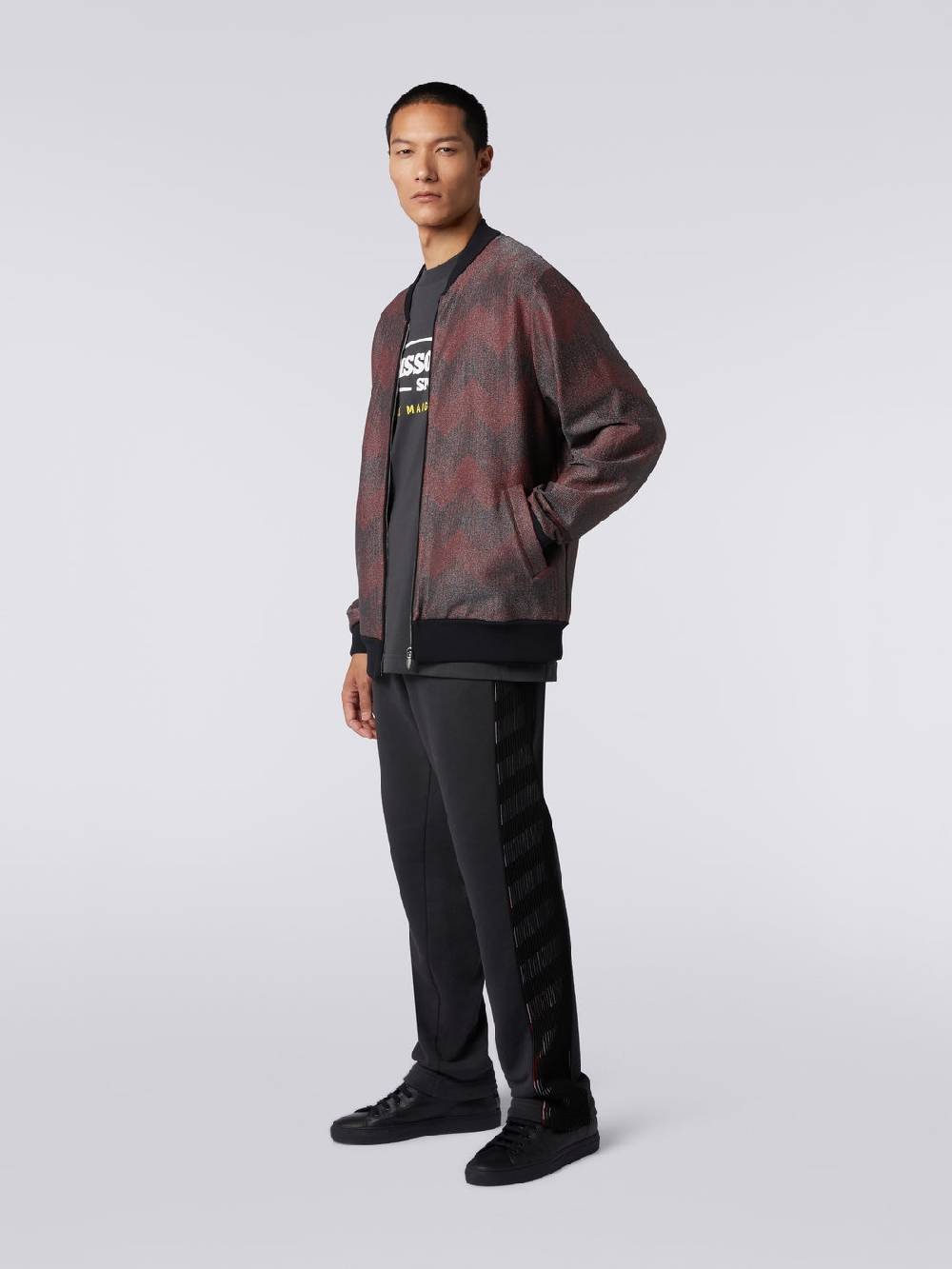 Missoni Bomber in misto cotone zig zag in collaborazione con Mike Maignan Comprare a buon mercato
