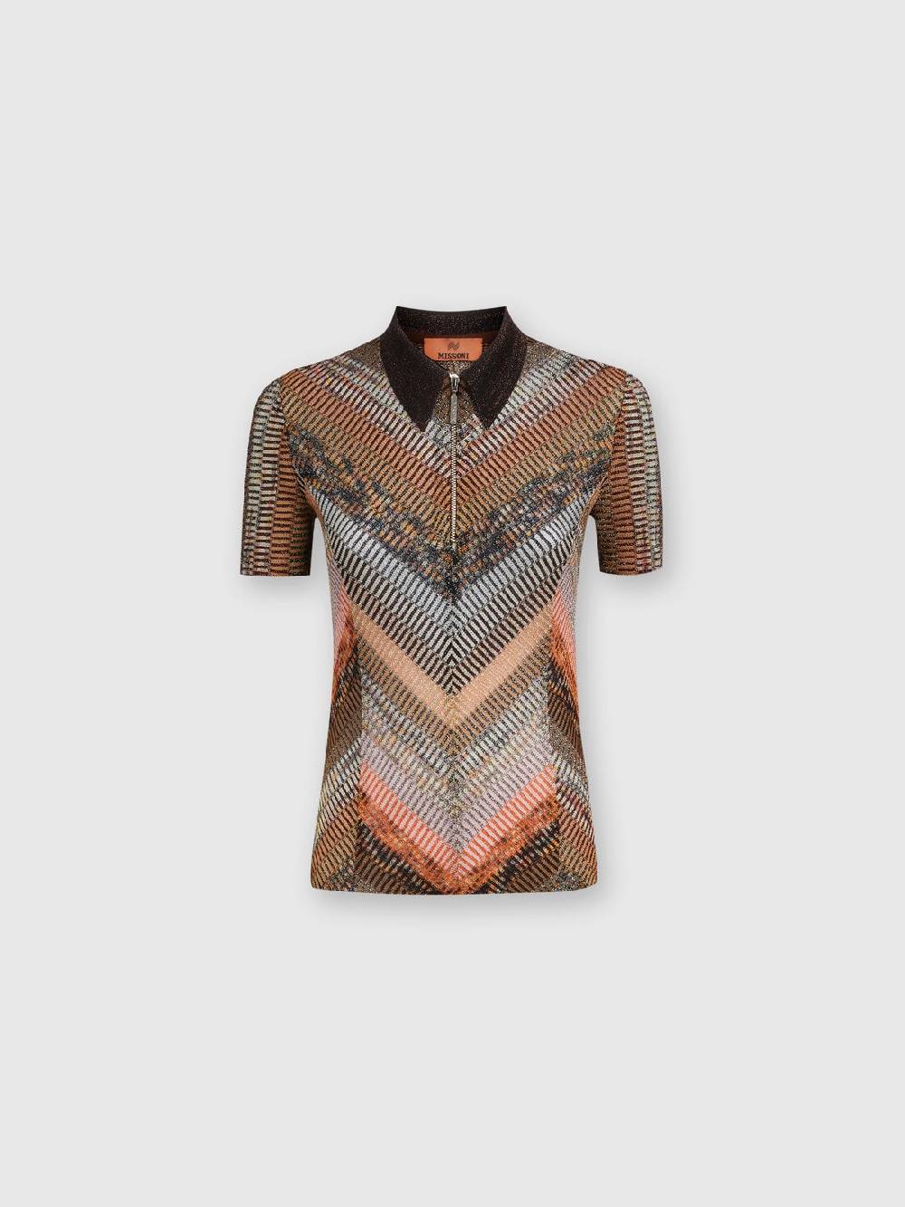 Missoni Polo in maglia lamé a maniche corte Fornitura limitata