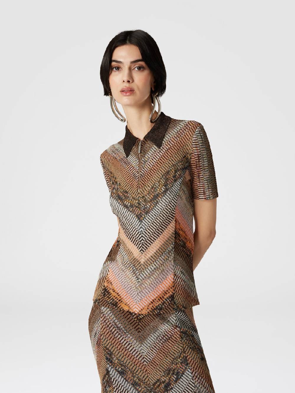 Missoni Polo in maglia lamé a maniche corte Fornitura limitata