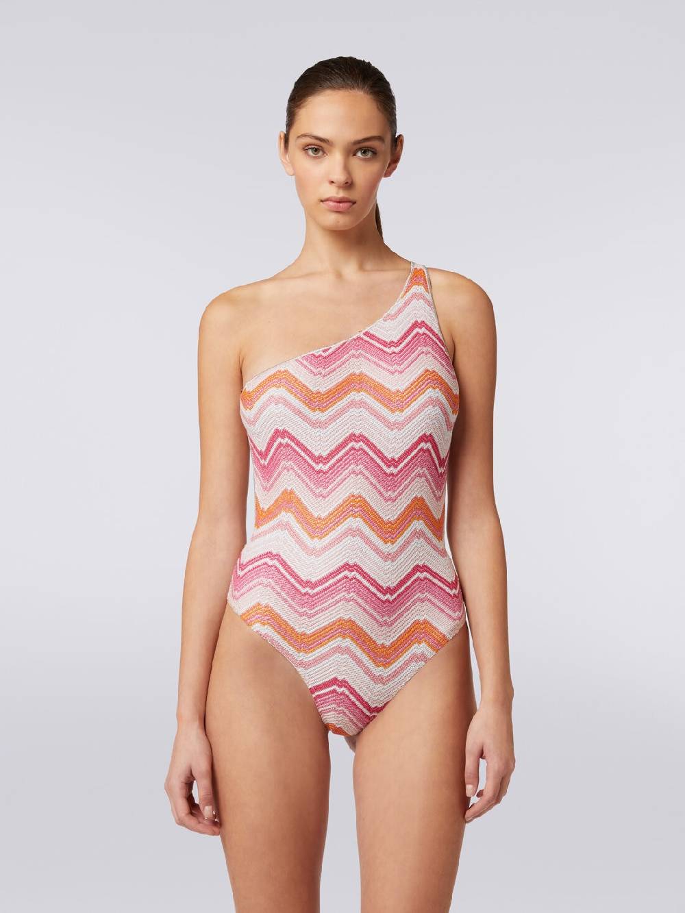 Missoni Costume intero monospalla in crochet chevron con lurex Shopping online