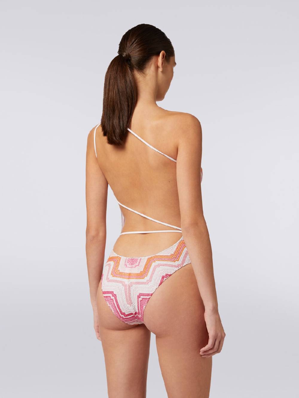 Missoni Costume intero monospalla in crochet chevron con lurex Shopping online