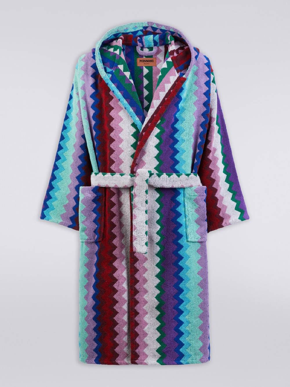 Missoni Accappatoio lungo con cappuccio Chantal in spugna di cotone chevron Vendite stagionali