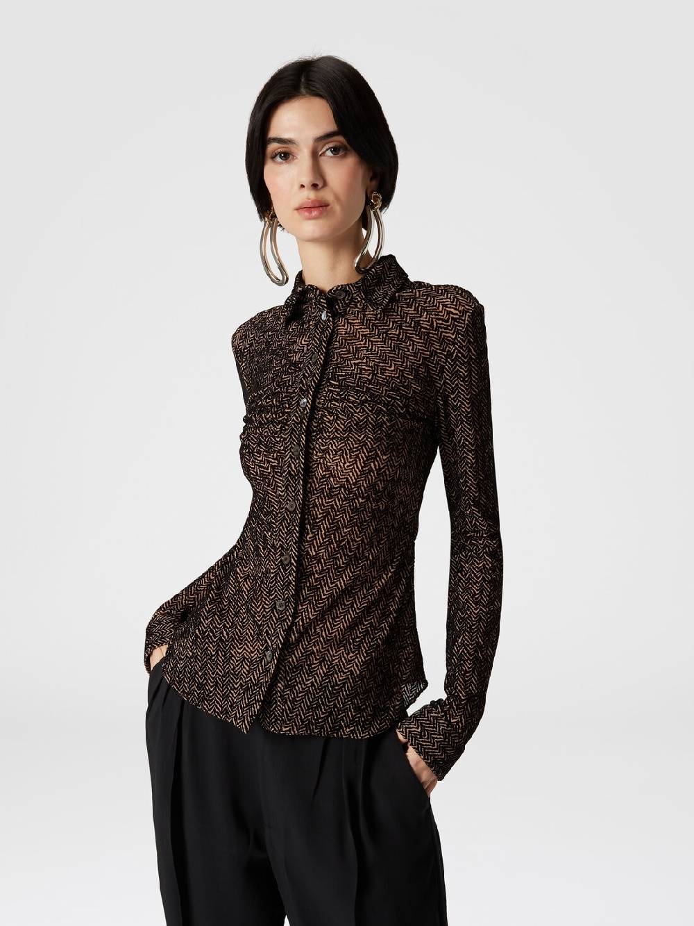 Missoni Camicia in tulle zig zag con arricciatura Offerta per la Festa della Mamma