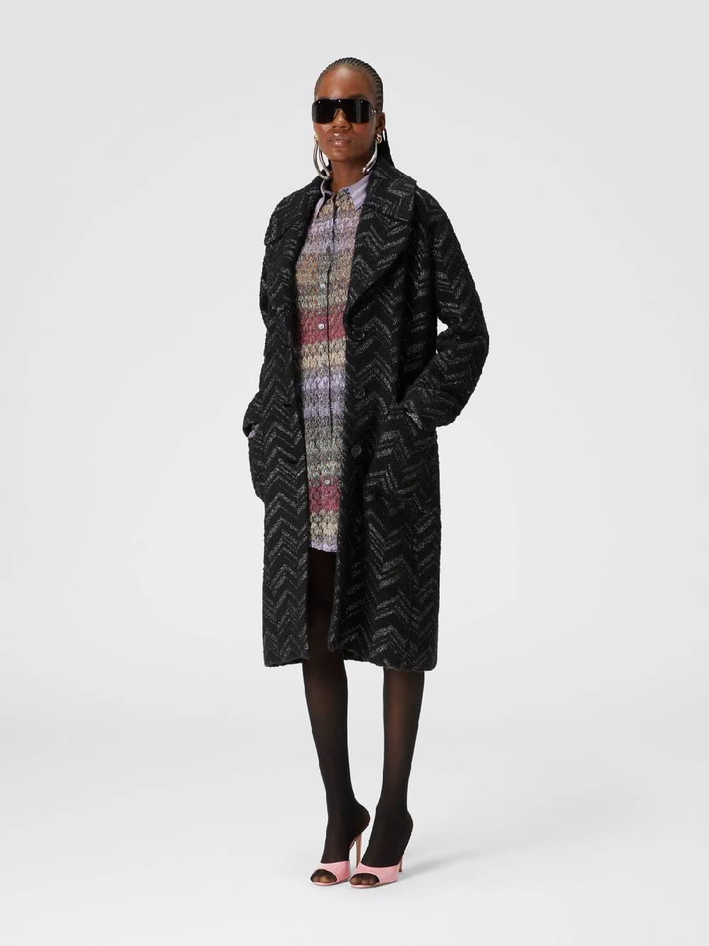 Missoni Cappotto in maglia bouclé con chevron lamé Offerta Anniversario