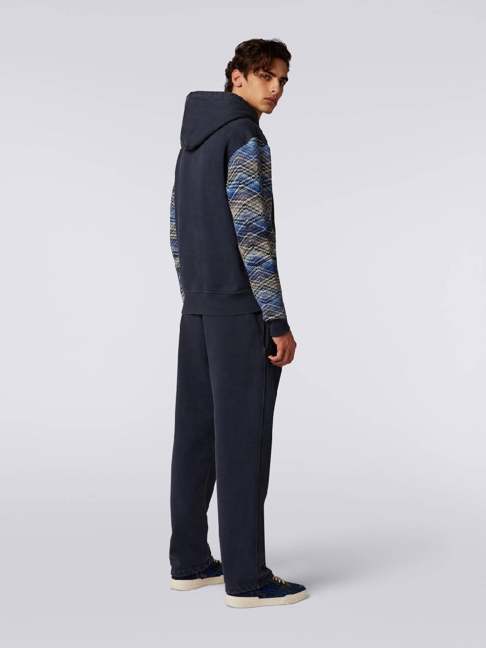 Missoni Felpa con cappuccio in cotone con inserti in maglia Smaltimento dello stoccaggio