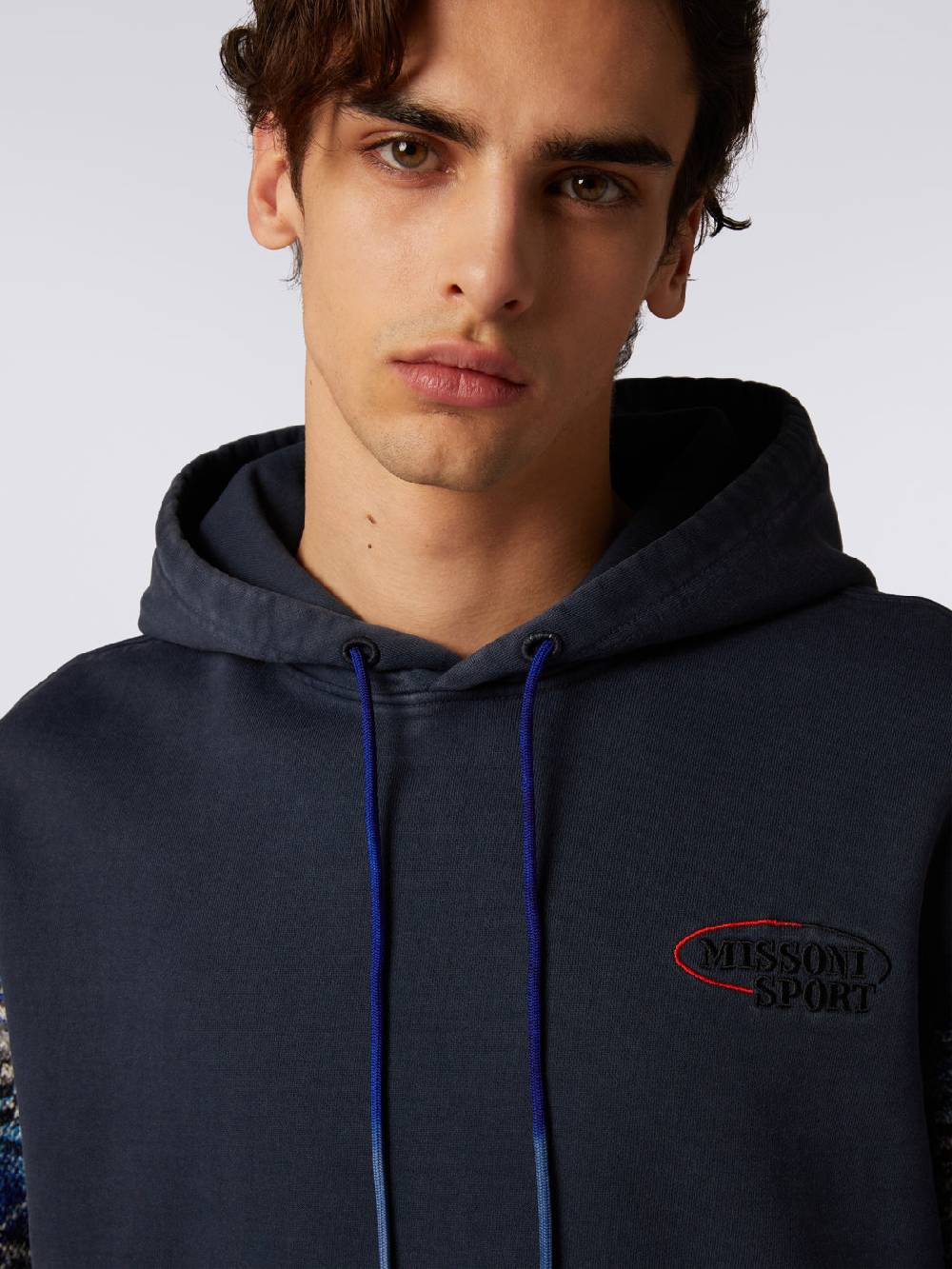 Missoni Felpa con cappuccio in cotone con inserti in maglia Smaltimento dello stoccaggio