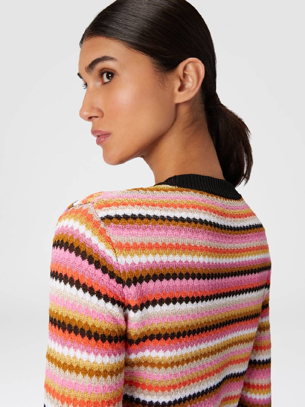 Missoni Pullover girocollo in lana e viscosa a righe Latest fashion