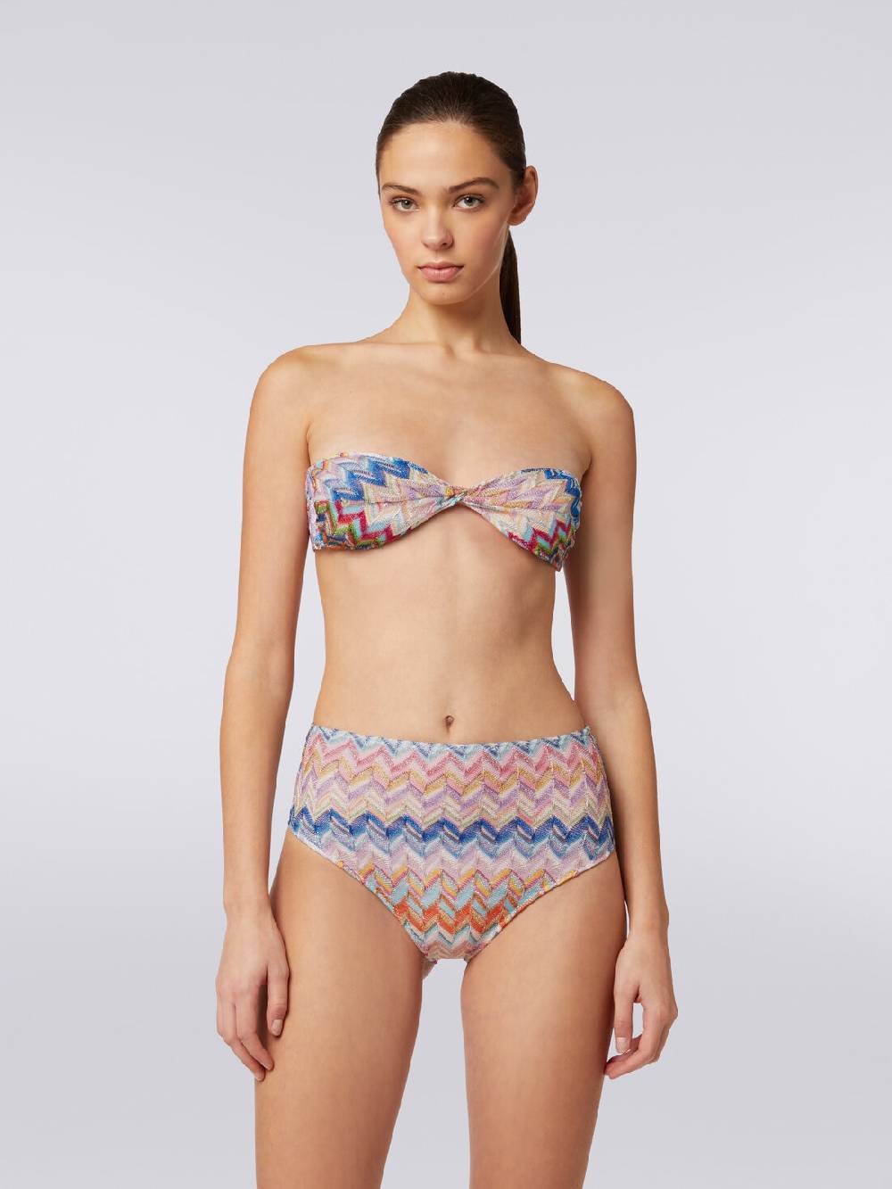 Missoni Bikini in viscosa e lurex con top torchon e slip alto Nuovi prodotti