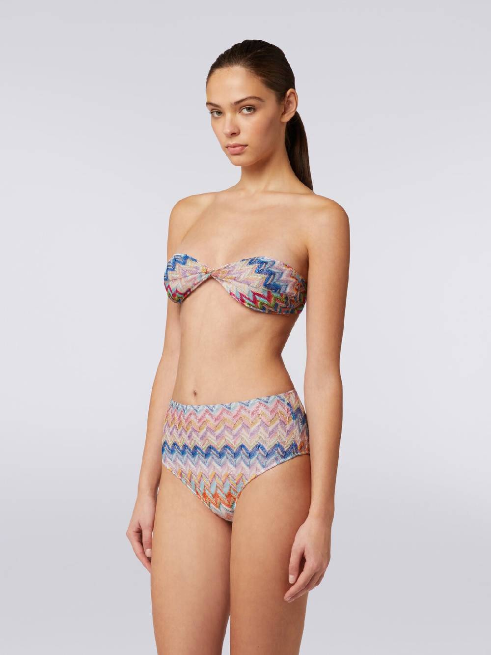 Missoni Bikini in viscosa e lurex con top torchon e slip alto Nuovi prodotti