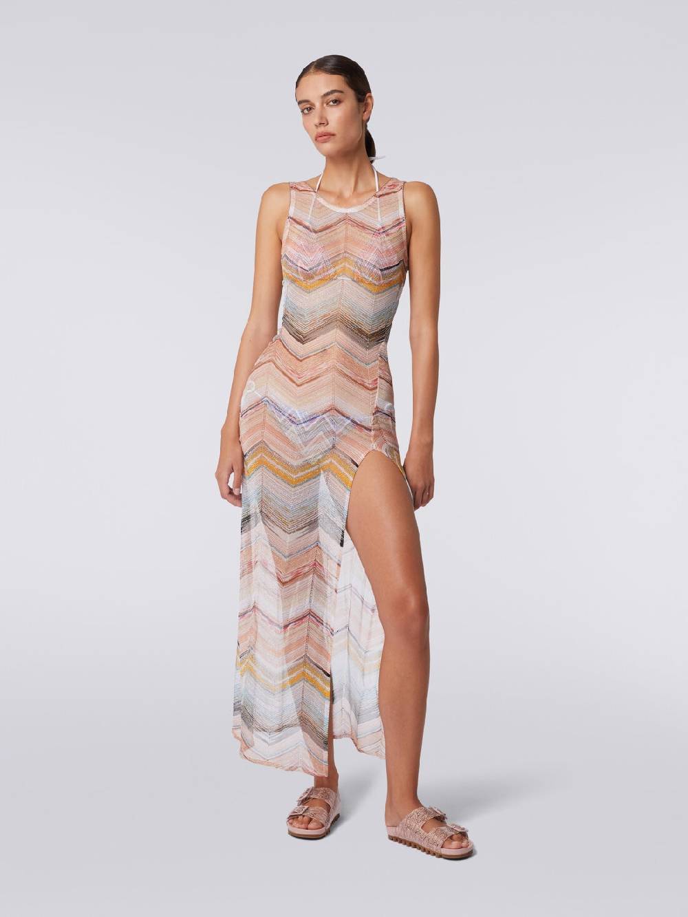 Missoni Abito copricostume lungo motivo chevron con lurex Offerte speciali