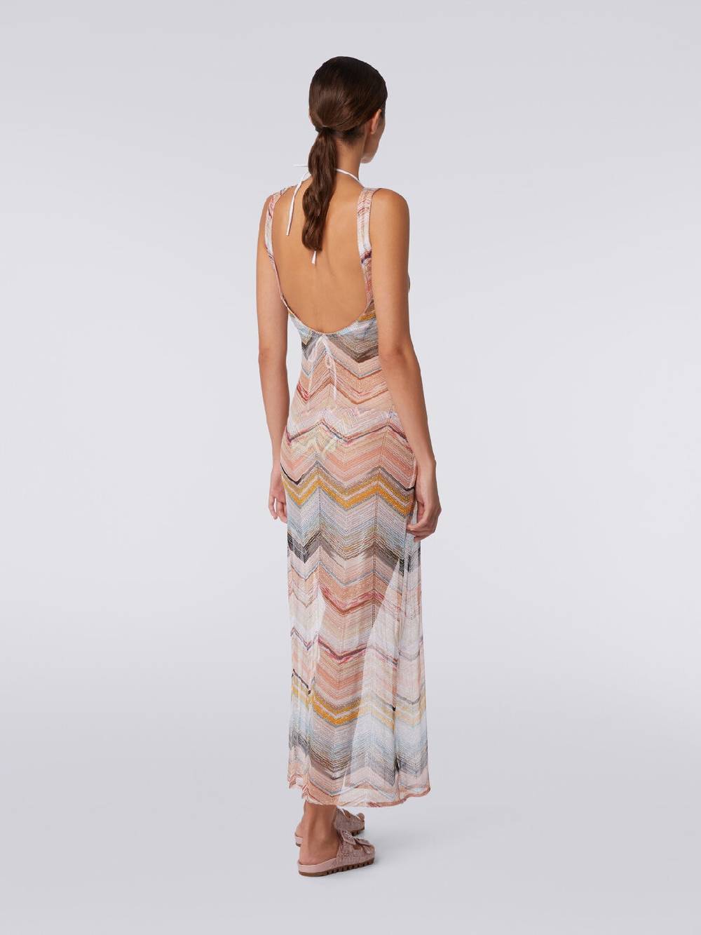 Missoni Abito copricostume lungo motivo chevron con lurex Offerte speciali