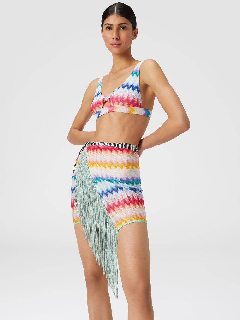 Missoni Pareo in viscosa chevron con lurex Ritorno libero