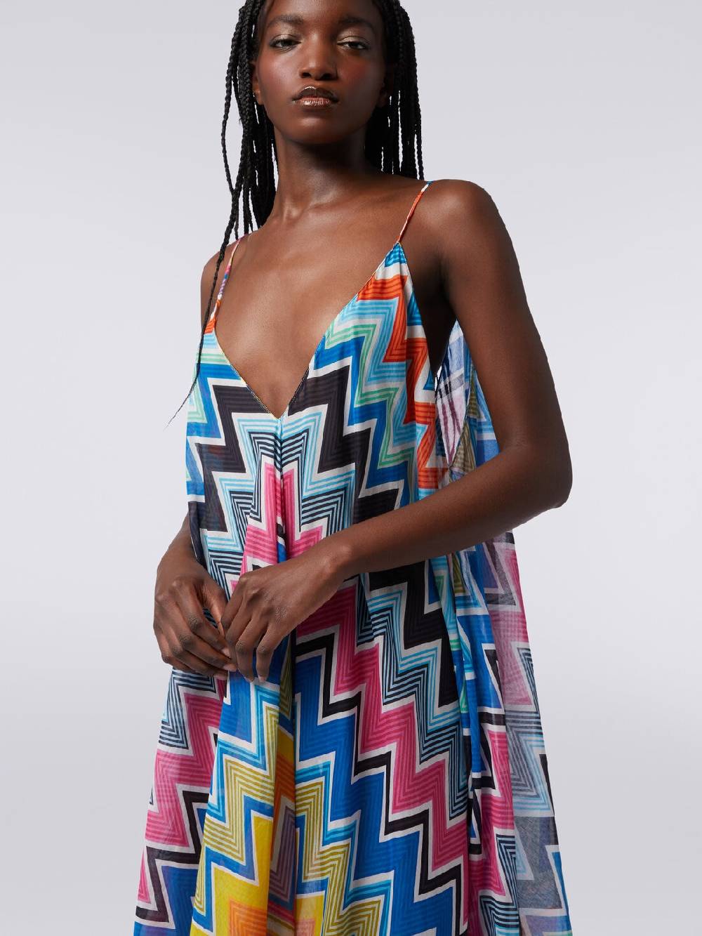 Missoni Copricostume lungo taglio foulard in cotone e seta stampato Rilascio limitato