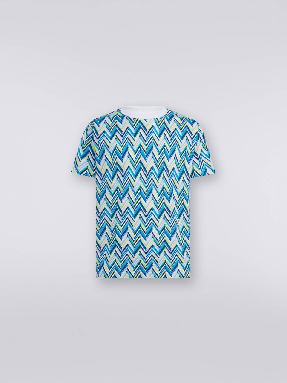 Missoni T-shirt girocollo in cotone con stampa zig zag Latest stili