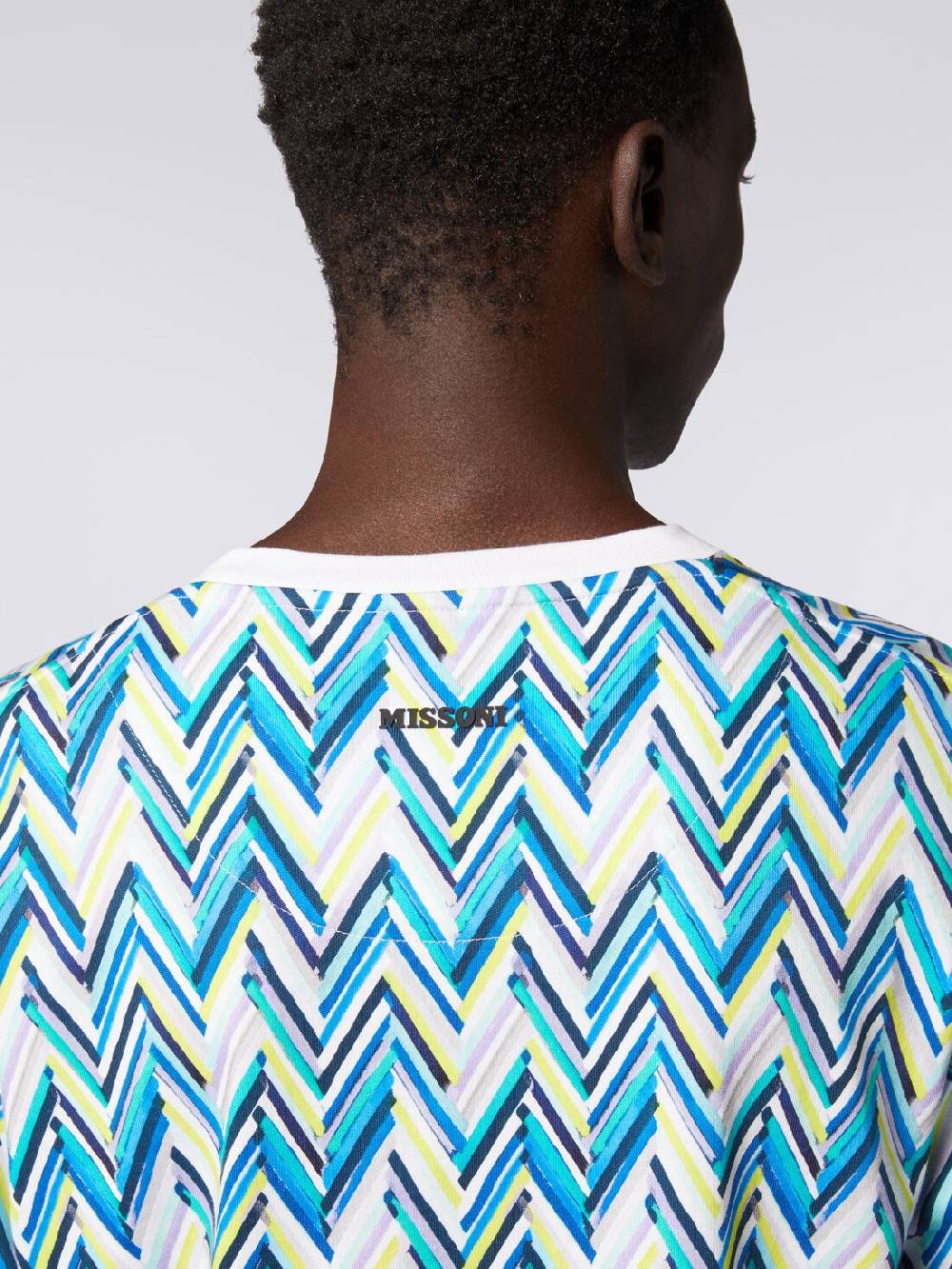 Missoni T-shirt girocollo in cotone con stampa zig zag Latest stili