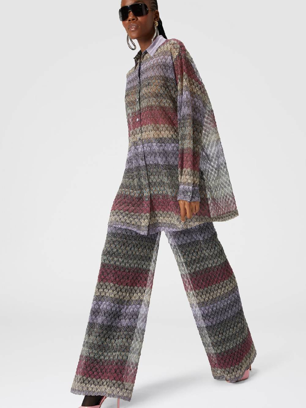 Missoni Pantapalazzo con motivo pizzo lamé Promozione temporanea