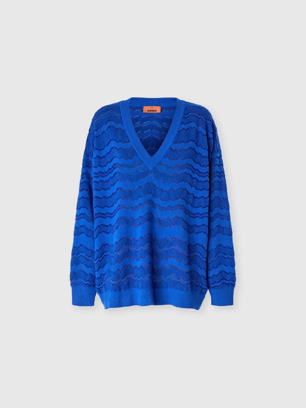 Missoni Pullover con scollatura a V e zig zag tono su tono
