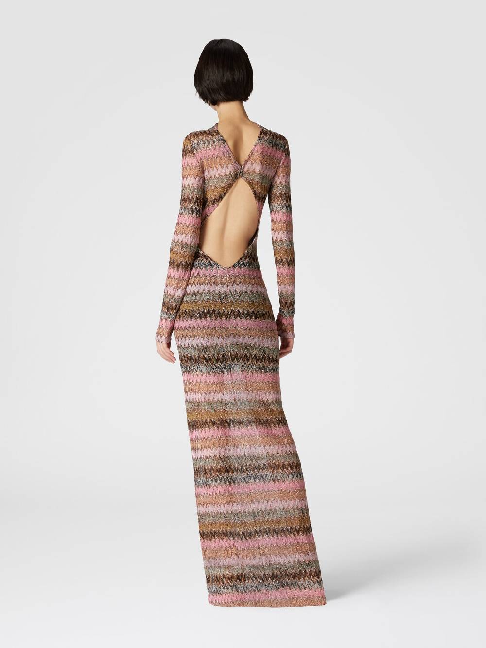 Missoni Abito lungo in viscosa chevron e lurex con dettaglio cut out Discount Store per i nuovi prodotti