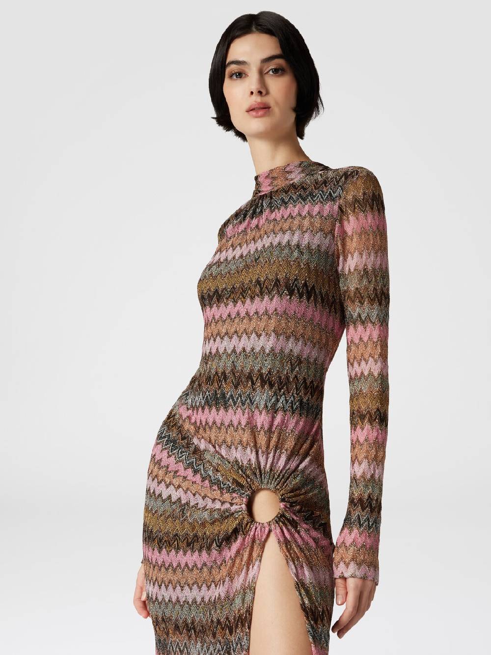 Missoni Abito lungo in viscosa chevron e lurex con dettaglio cut out Discount Store per i nuovi prodotti