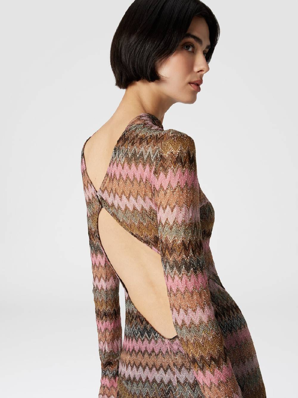 Missoni Abito lungo in viscosa chevron e lurex con dettaglio cut out Discount Store per i nuovi prodotti