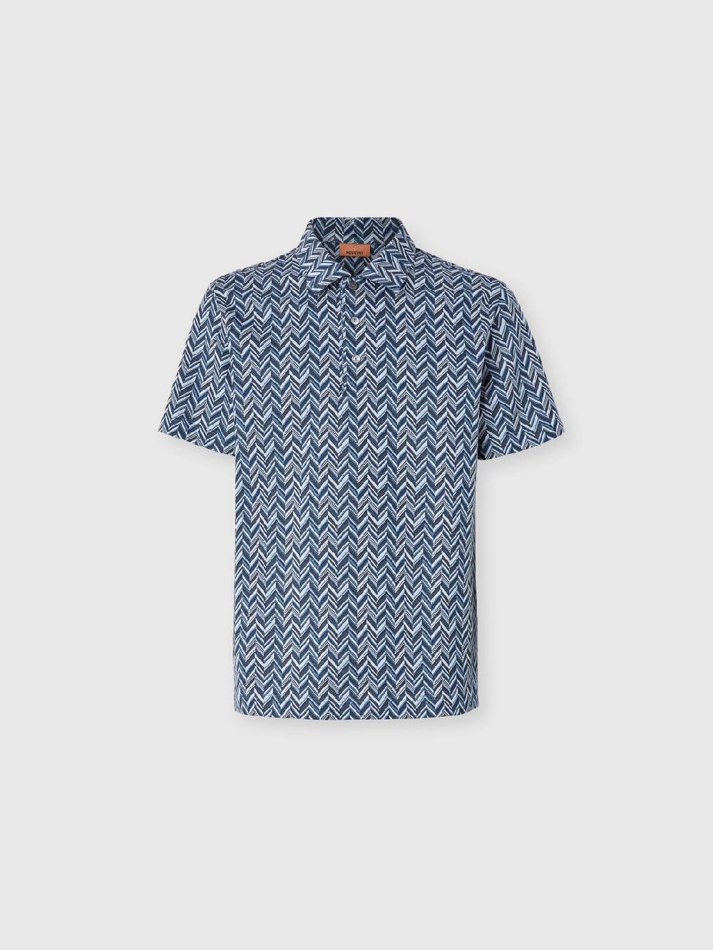 Missoni Polo in jersey di cotone jacquard zig zag Super sconto