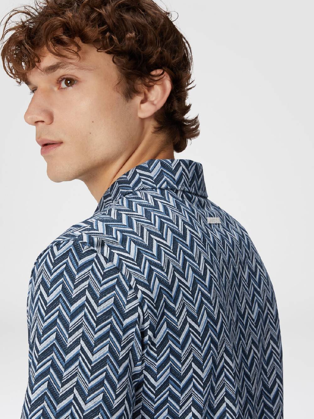 Missoni Polo in jersey di cotone jacquard zig zag Super sconto