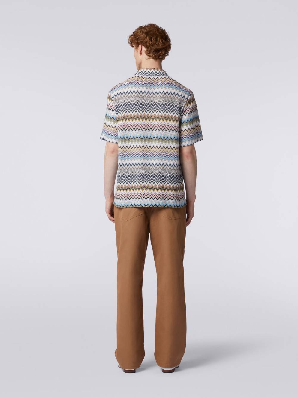 Missoni Camicia a maniche corte modello bowling in cotone zig zag Enormi sconti
