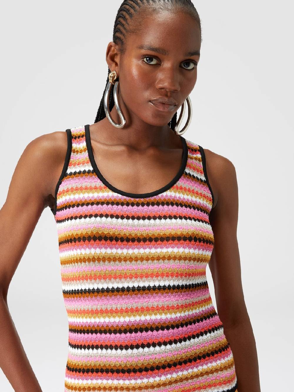 Missoni Canottiera rigata in cotone e viscosa 50% di sconto con spedizione gratuita