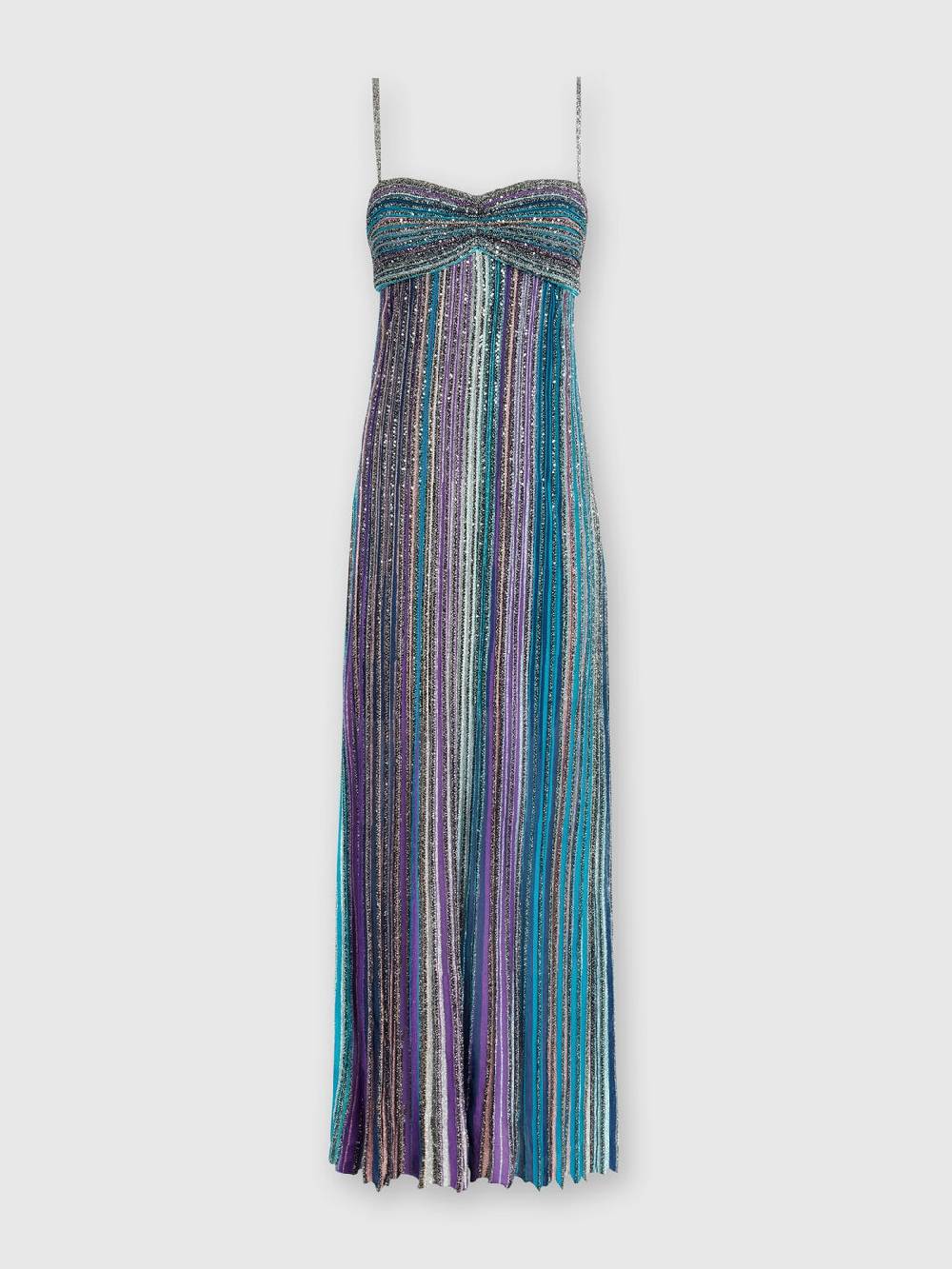 Missoni Abito lungo senza maniche in maglia plissée lamé Trasporto libero internazionale