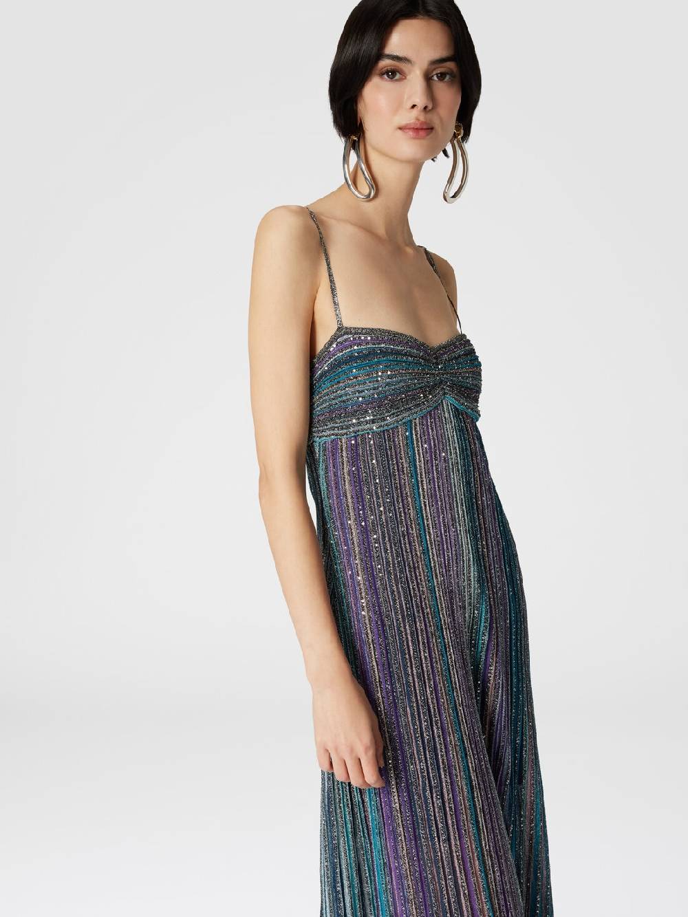 Missoni Abito lungo senza maniche in maglia plissée lamé Trasporto libero internazionale
