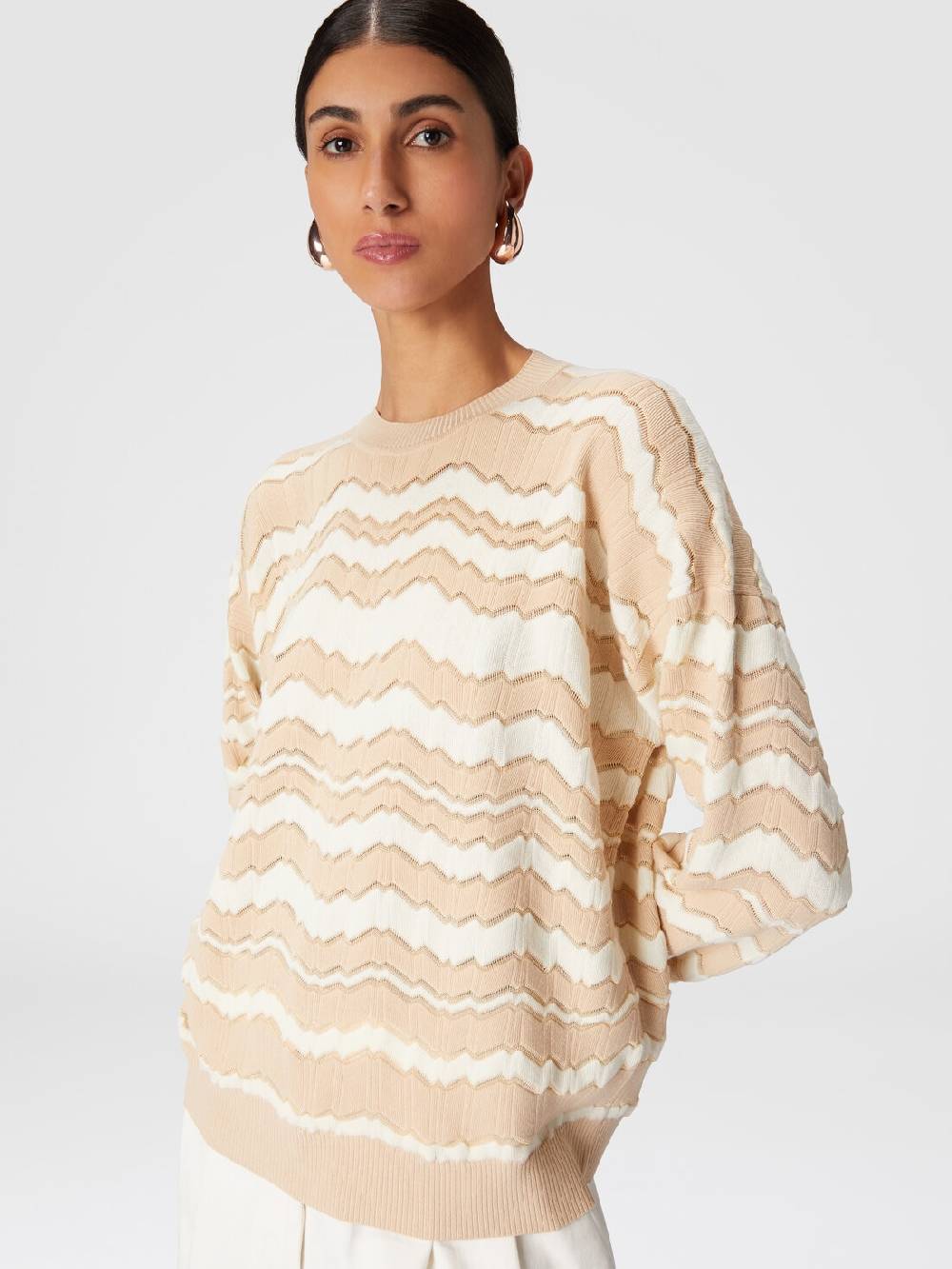 Missoni Pullover girocollo con zig zag tono su tono Black Friday Prezzi