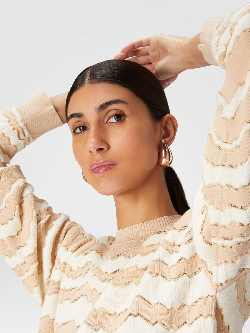 Missoni Pullover girocollo con zig zag tono su tono Black Friday Prezzi