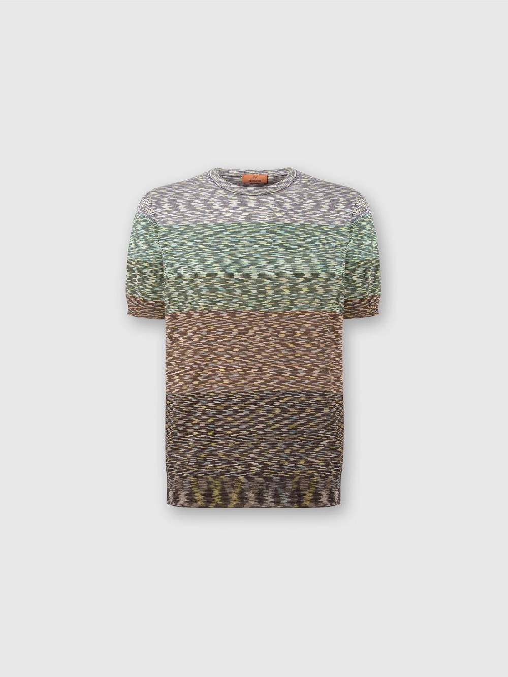 Missoni T-shirt girocollo in cotone fiammato dégradé In vendita