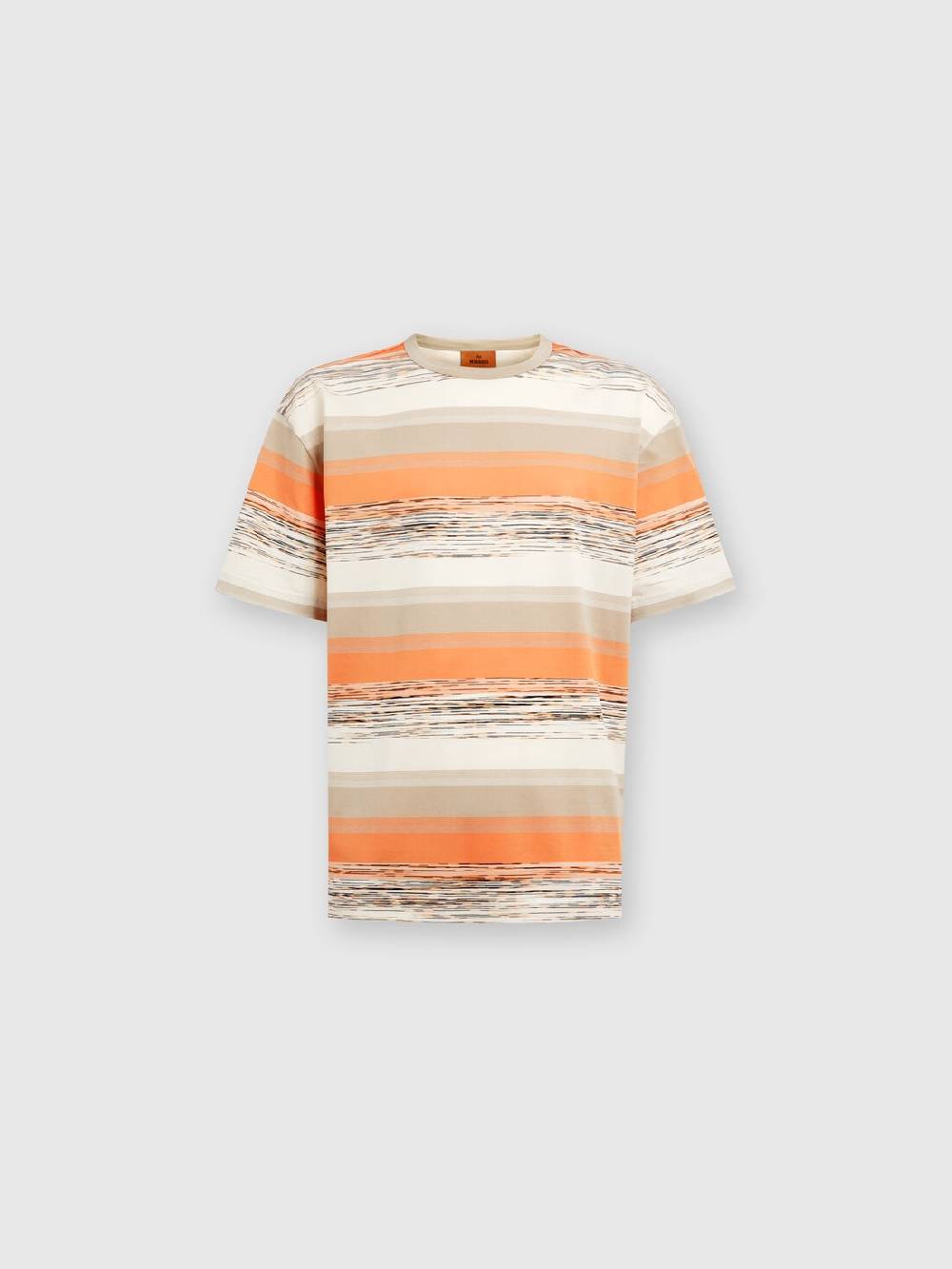 Missoni T-shirt in jersey di cotone a righe con logo Nuovo