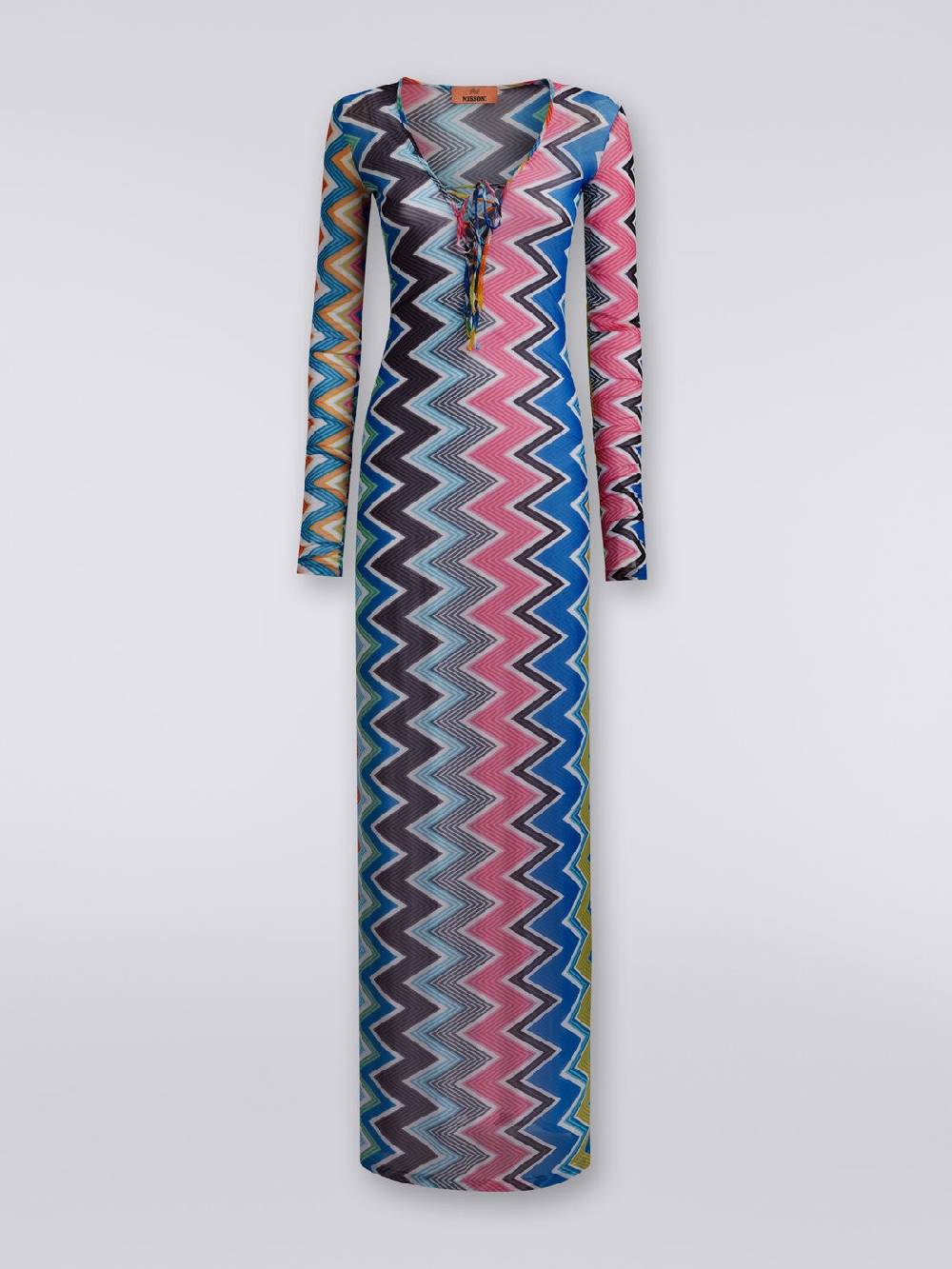 Missoni Abito copricostume lungo in tulle stampa zig zag Qualità