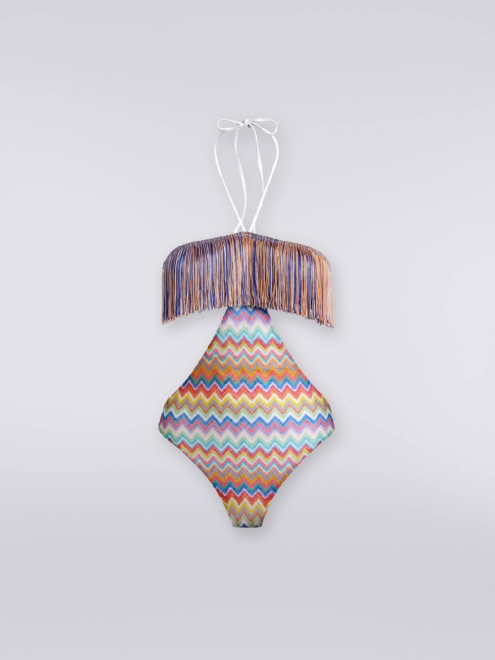 Missoni Costume intero con stampa zig zag e frange Vendita