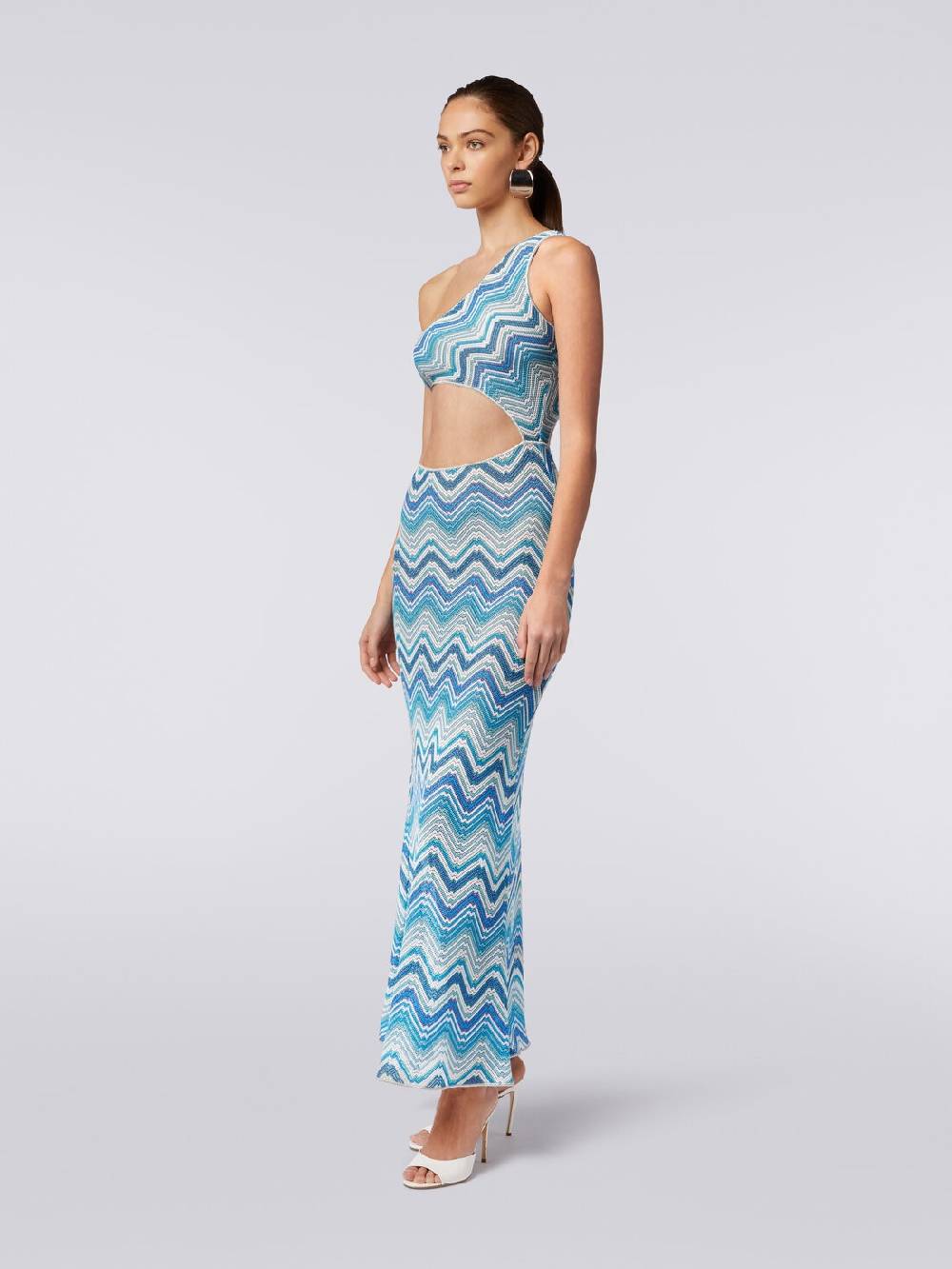 Missoni Copricostume lungo in crochet chevron con taglio cut out e lurex Promozione