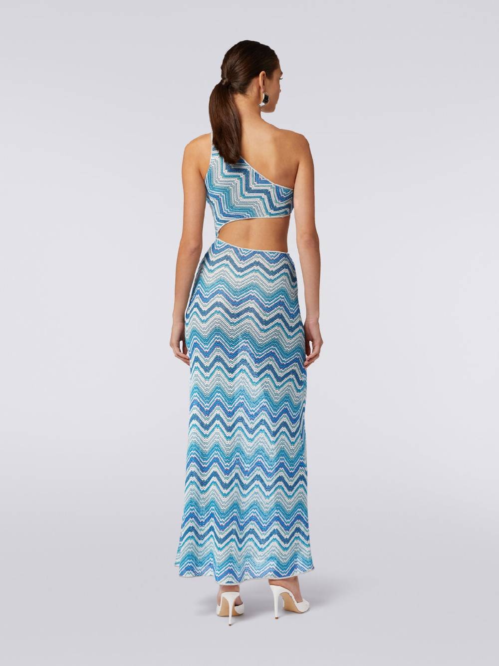 Missoni Copricostume lungo in crochet chevron con taglio cut out e lurex Promozione