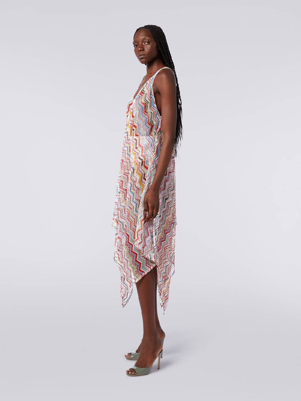 Missoni Copricostume lungo in crochet zig zag con lurex Pezzi Unici
