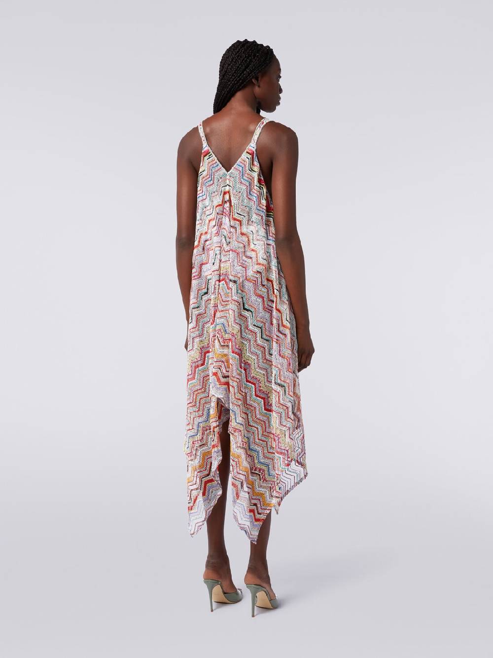 Missoni Copricostume lungo in crochet zig zag con lurex Pezzi Unici