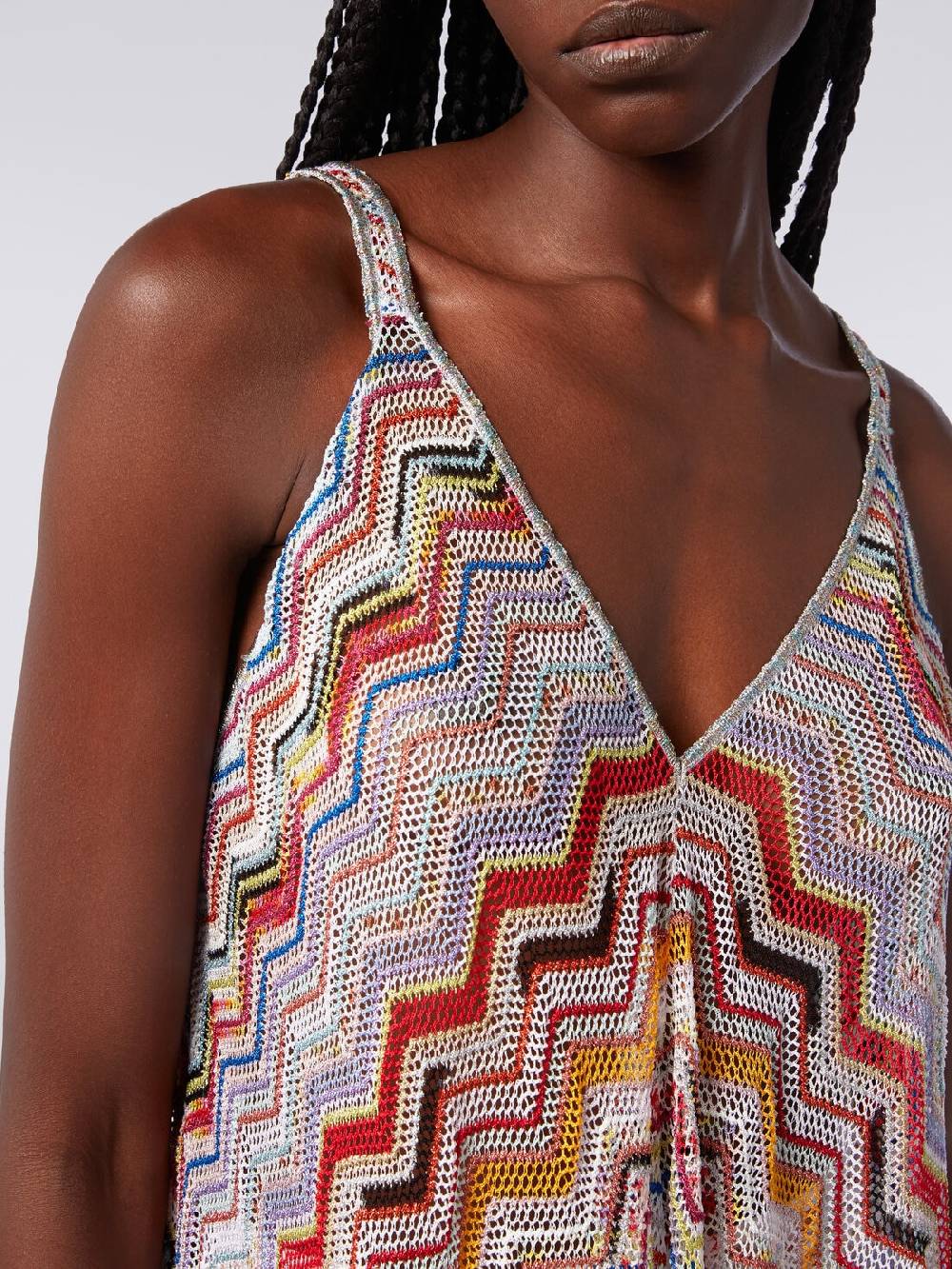 Missoni Copricostume lungo in crochet zig zag con lurex Pezzi Unici