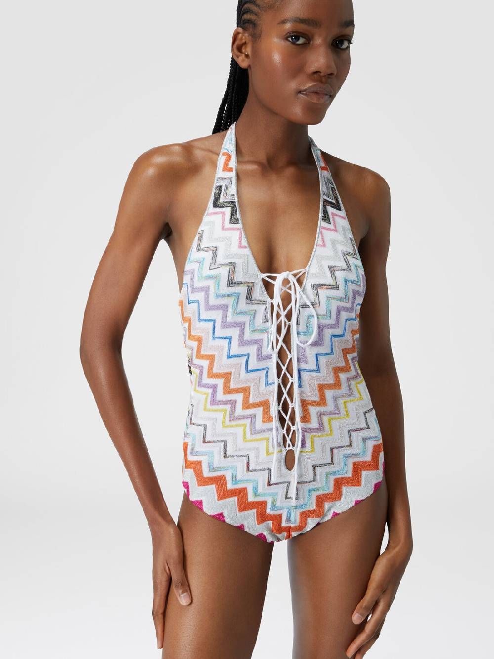 Missoni Costume intero in viscosa zig zag con lurex Qualità Garantita