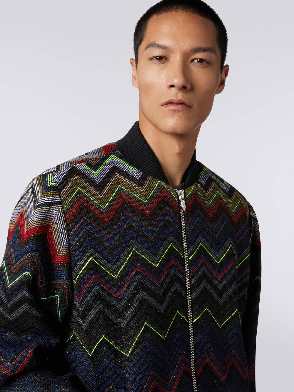 Missoni Bomber in misto lana e cotone chevron in collaborazione con Mike Maignan Negozi Online